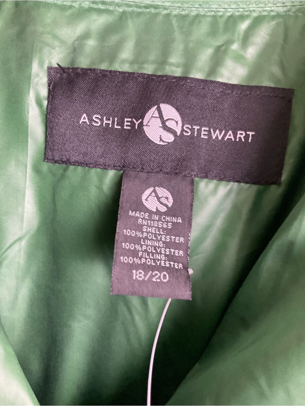 Ashley Stewart Emerald Green Asymmetrical Quilted Belted Puffer Coat - Picture 4 of 15